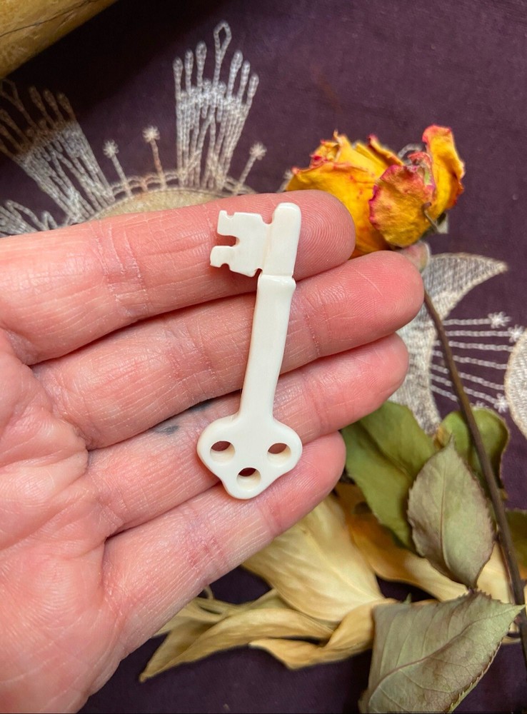Small Bovine Bone Skeleton Key, Ethically Sourced Cow Bone, Natural Bone