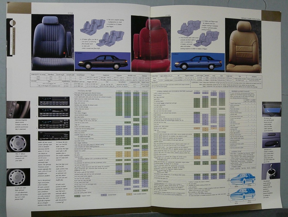 1992 Mercury Sable Sales Catalog