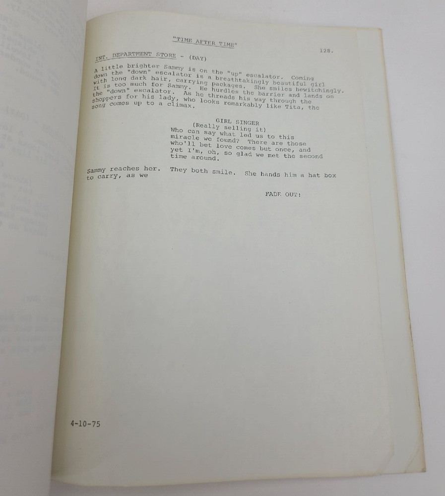 TIME AFTER TIME / Jack Rose 1975 Unproduced Screenplay Movie Script
