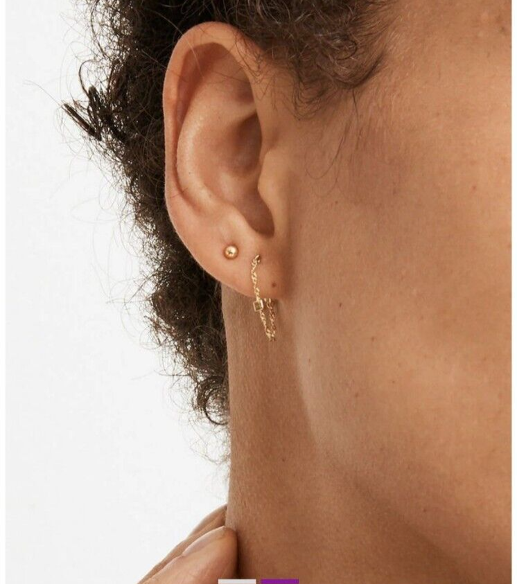 Madewell- 14k Gold Plated Silver- Circle Stud Earrings- NWT- $38