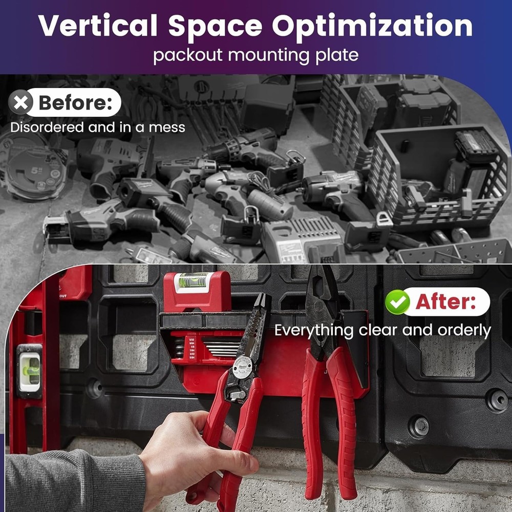 Mounting Plate Compatible with Milwaukee Packout Toolboxes, 2 pcs