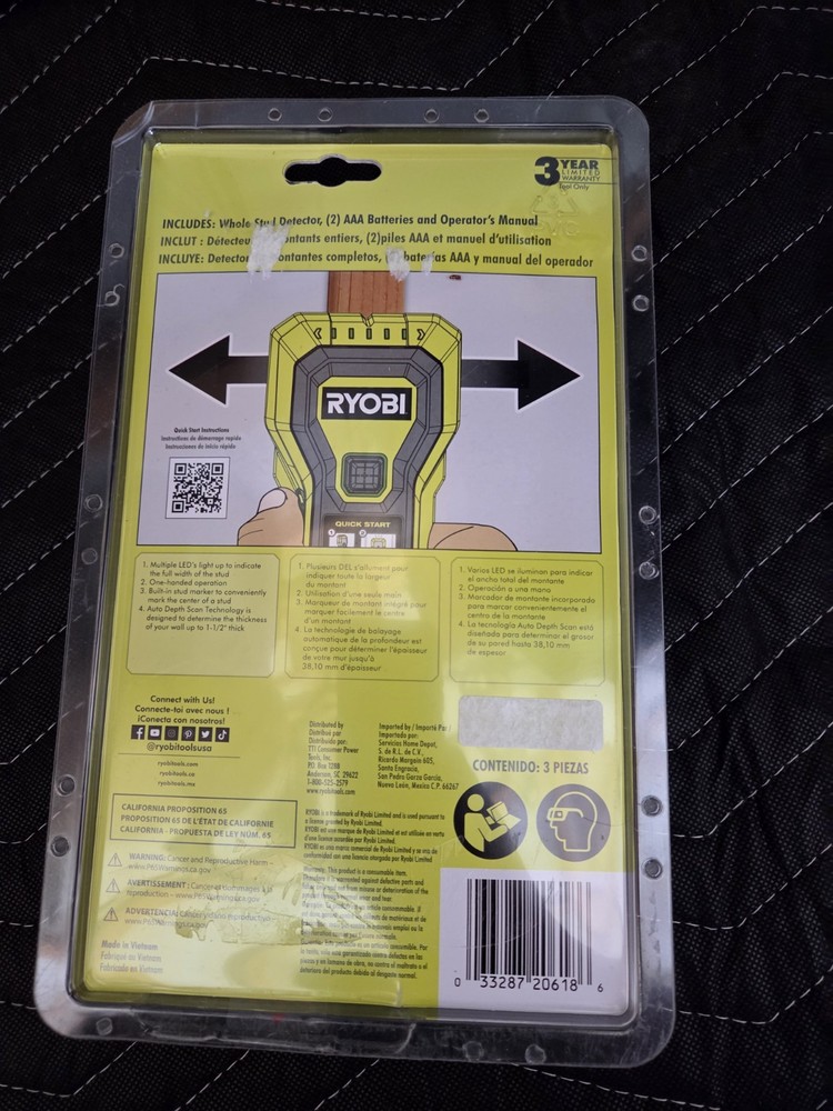 Ryobi One+ ESF5002 Whole Stud Detector (New/Sealed)