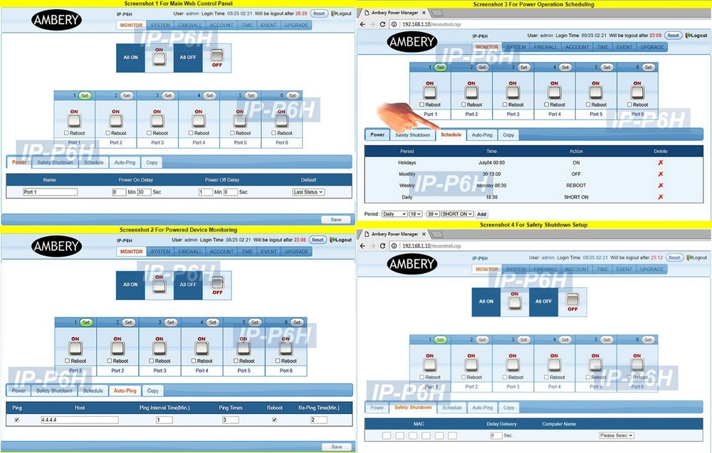 Professional 6-Port Remote Power Switch - Web Control