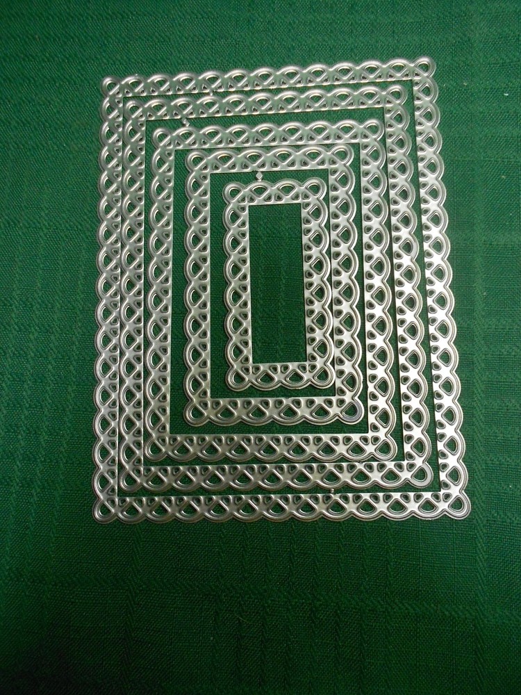 5 Rectangle Lace Edged Nesting Metal Cutting Dies