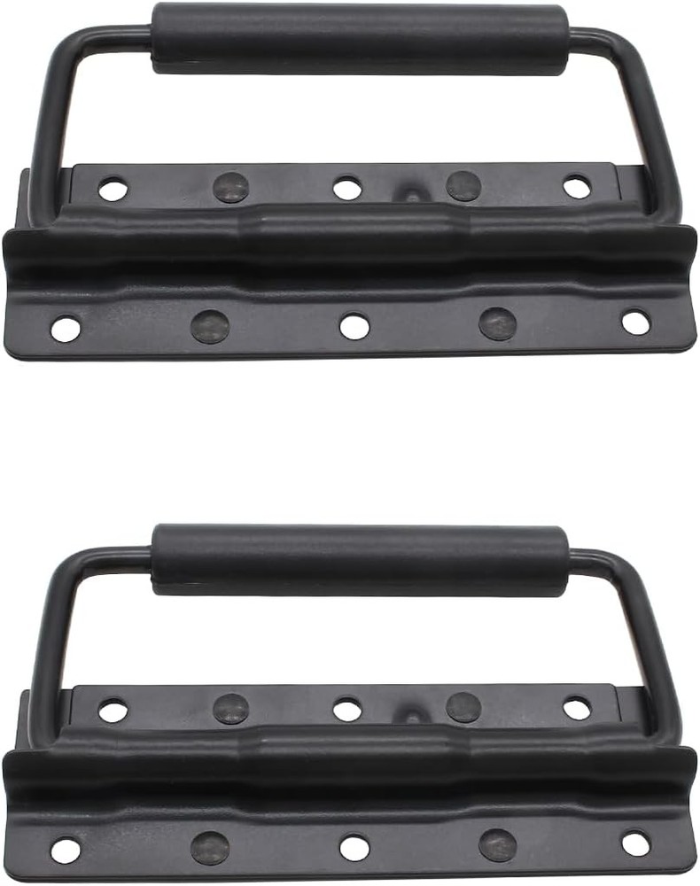 Spring Loaded Folding Handle 4.9" Heavy Duty Rubber Grip for Boxes