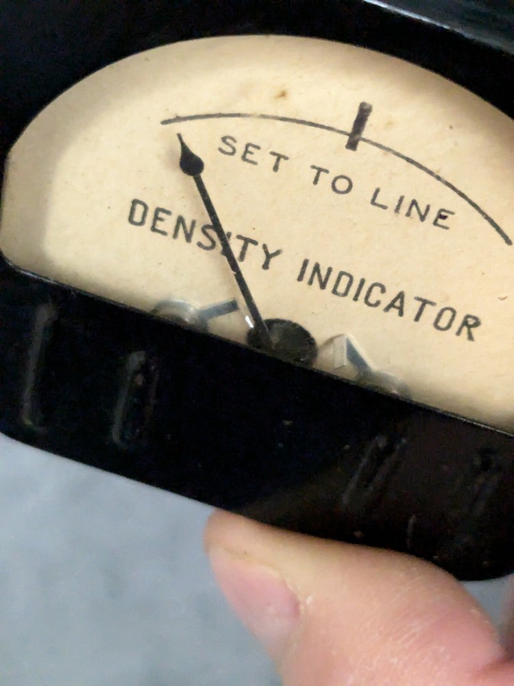 Vintage Density Indicator Panel Guage - Made in USA