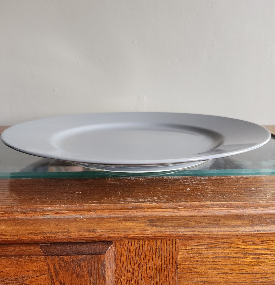 12⅛" Round Gray Serving Platter • Maker Unknown