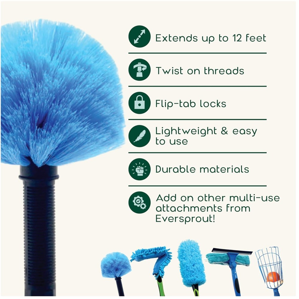 Sturdy Aluminum Telescoping Duster with Soft Bristles