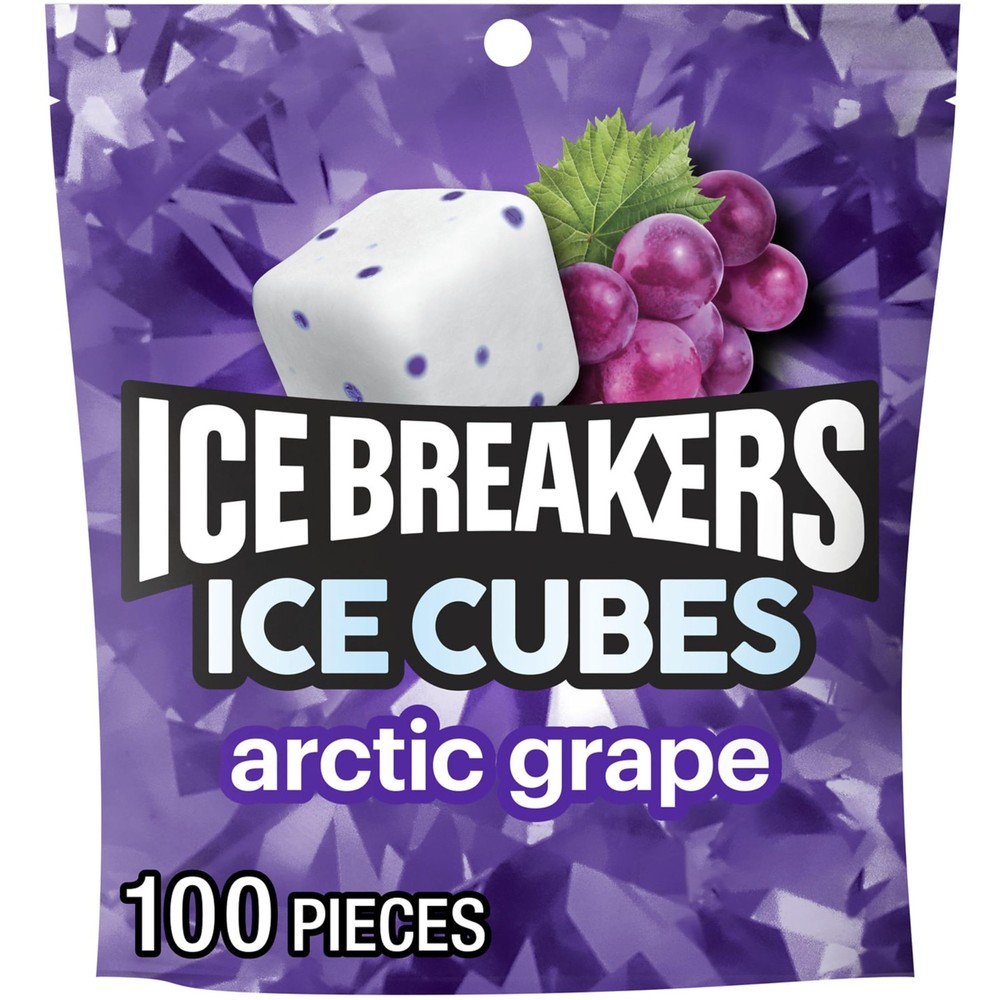 ICE BREAKERS Ice Cubes Arctic Grape Flavored 100 Count (Pack of 1), white