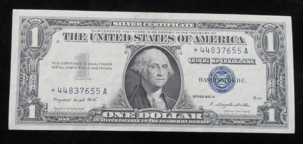 1957 $1 Silver Certificate Star Note * Replacement Note * 7655