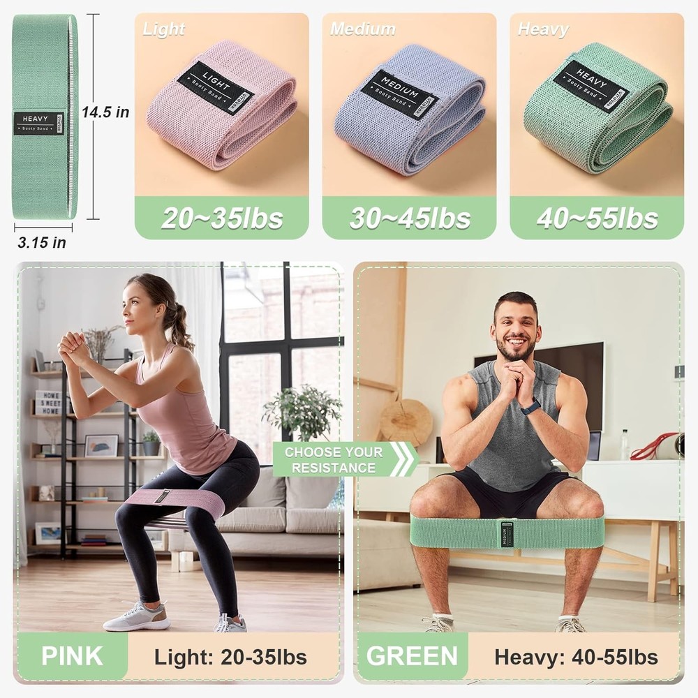 Booty Bands Set, Resistance for Working Out, Exercise Light