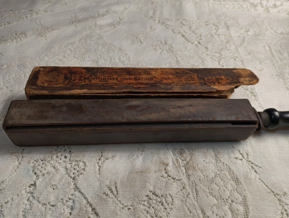 Antique Combination Strop With Box Black Handle Massachusetts