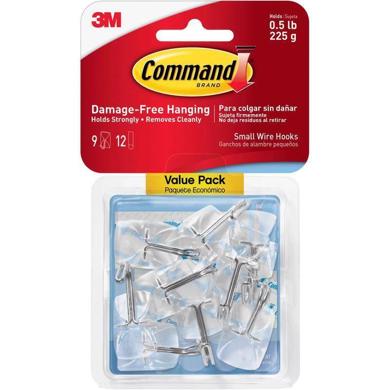 3M Command Small Plastic Wire Hooks 1.625 in. L