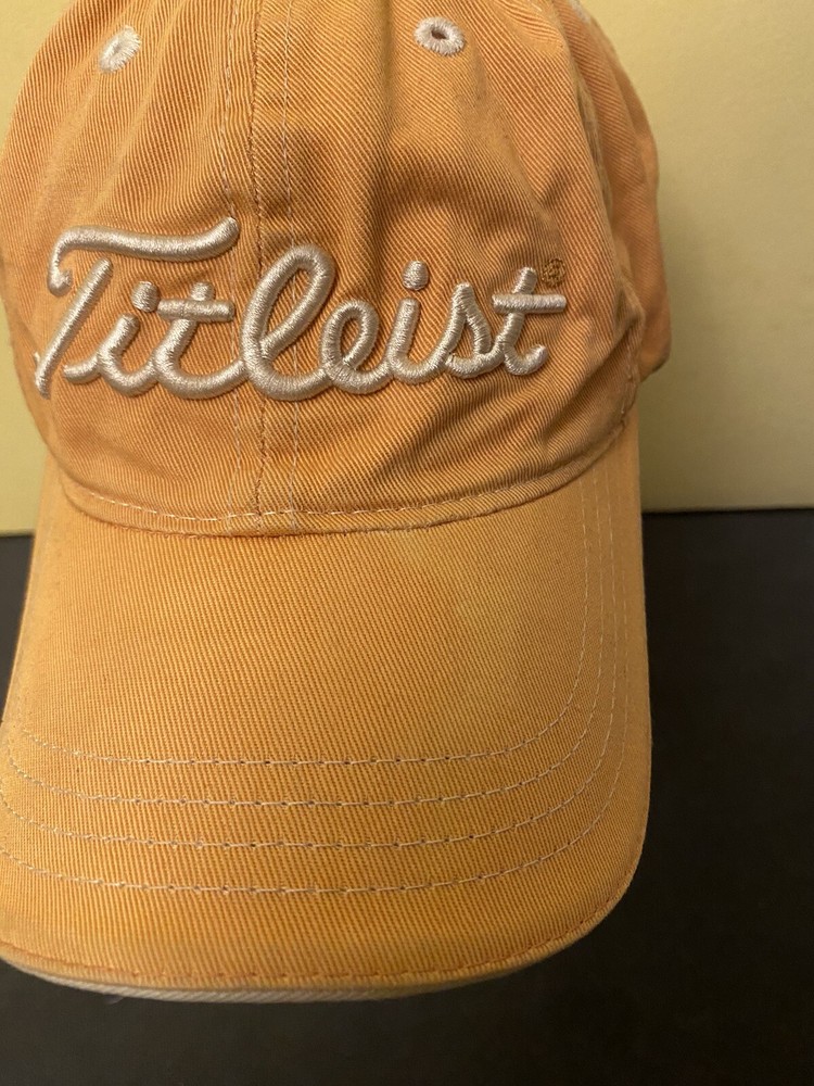 Titleist Orange Mens Strapback Golf Hat - Adjustable Embroidered