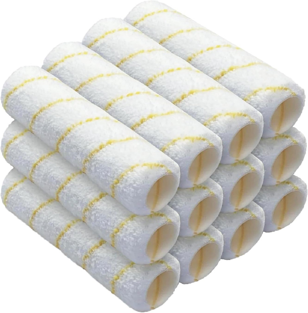 12-Pack Paint Roller Covers 9 Inch, 1/2" Nap Microfiber Paint Roller Kit for Pai