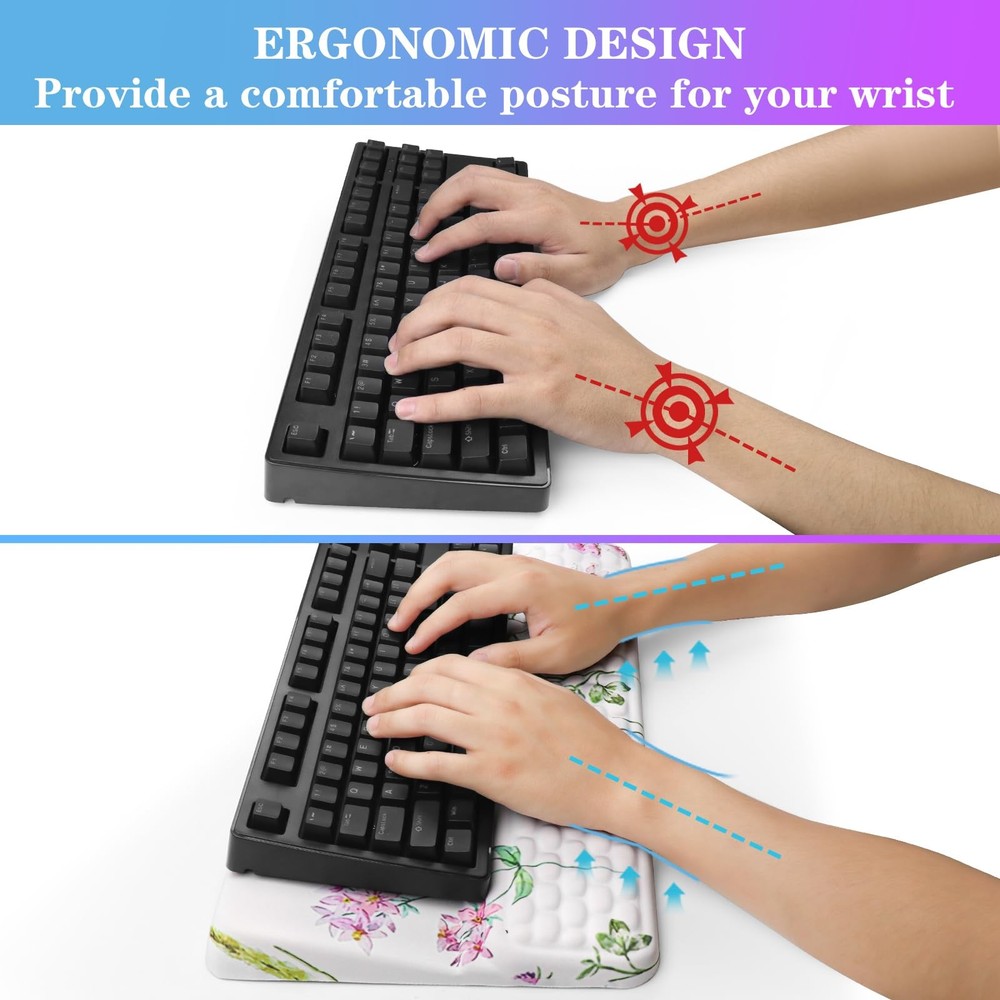 Computer Keyboard Stand with Wrist Rest Ergonomic Tilted Keyboard Holder - Ke...