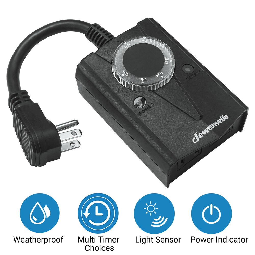 DEWENWILS Outdoor Timer Switch,Timer Outlet, Timer for Lights, Timer Switch 120V