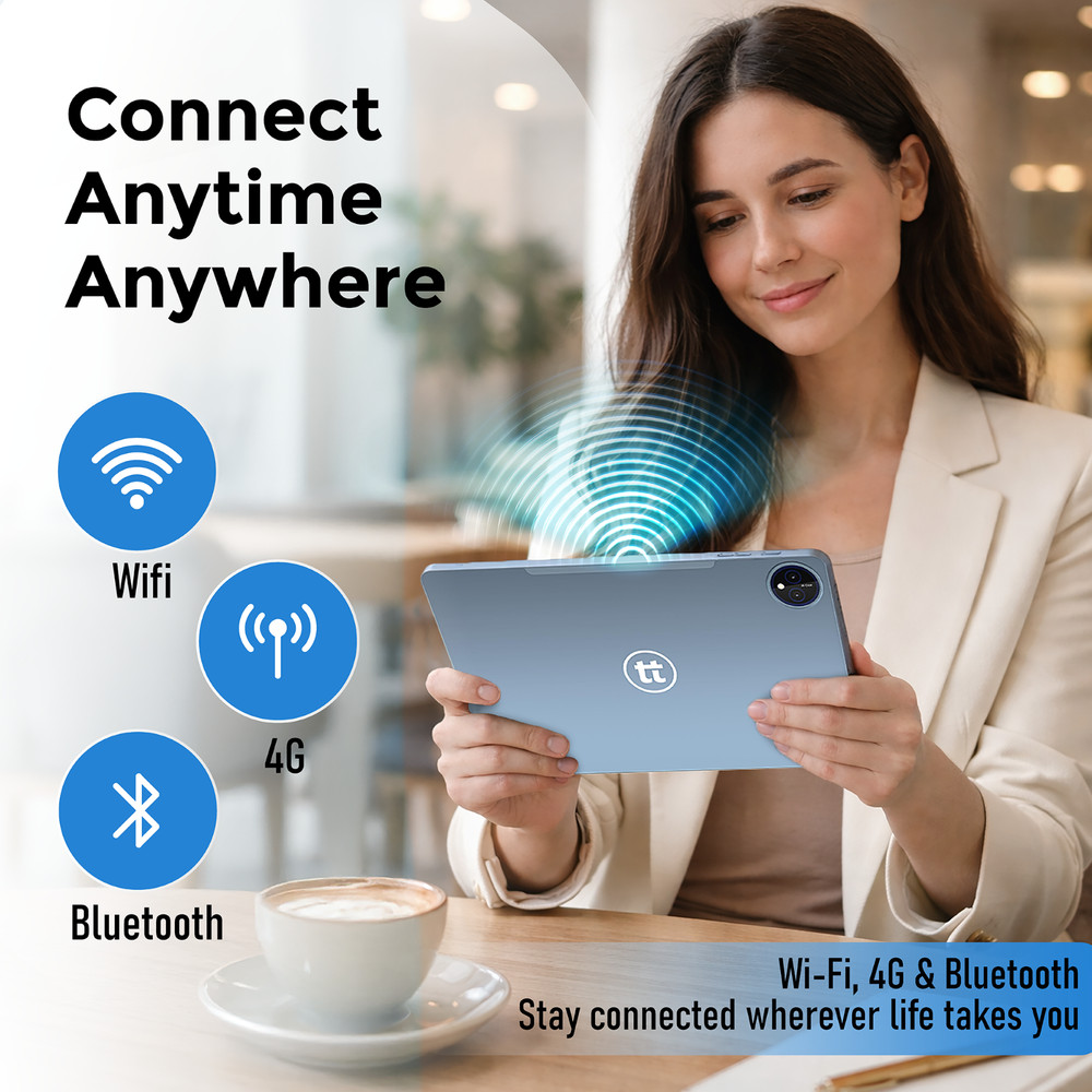 tabtoday 11 inch Tablet, Android 14, Octa-Core Processor 128GB ROM, WiFi - Blue
