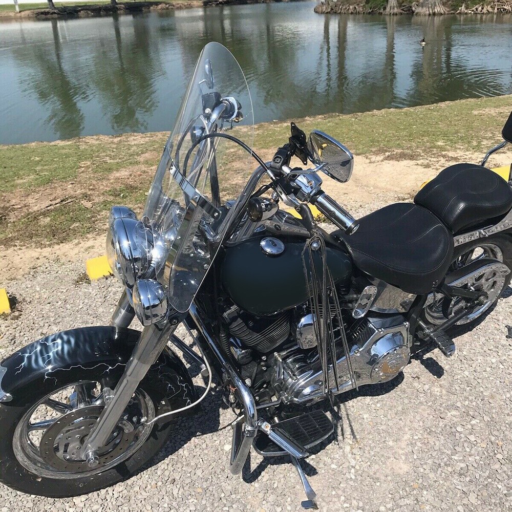 Clear Windscreen Windshield For Harley Softail FLST FLSTC FLSTF FLSTFB 2000-2017