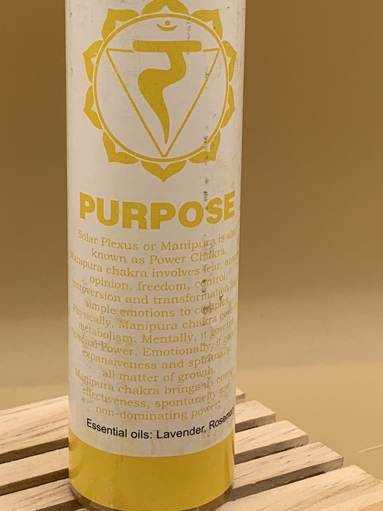 Solar Plexus Chakra Purpose 7” Meditation Pillar Candle