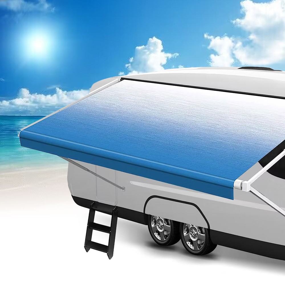 RV Awning Fabric Replacement 18oz Weatherproof Vinyl Canopy for Camper Trailer