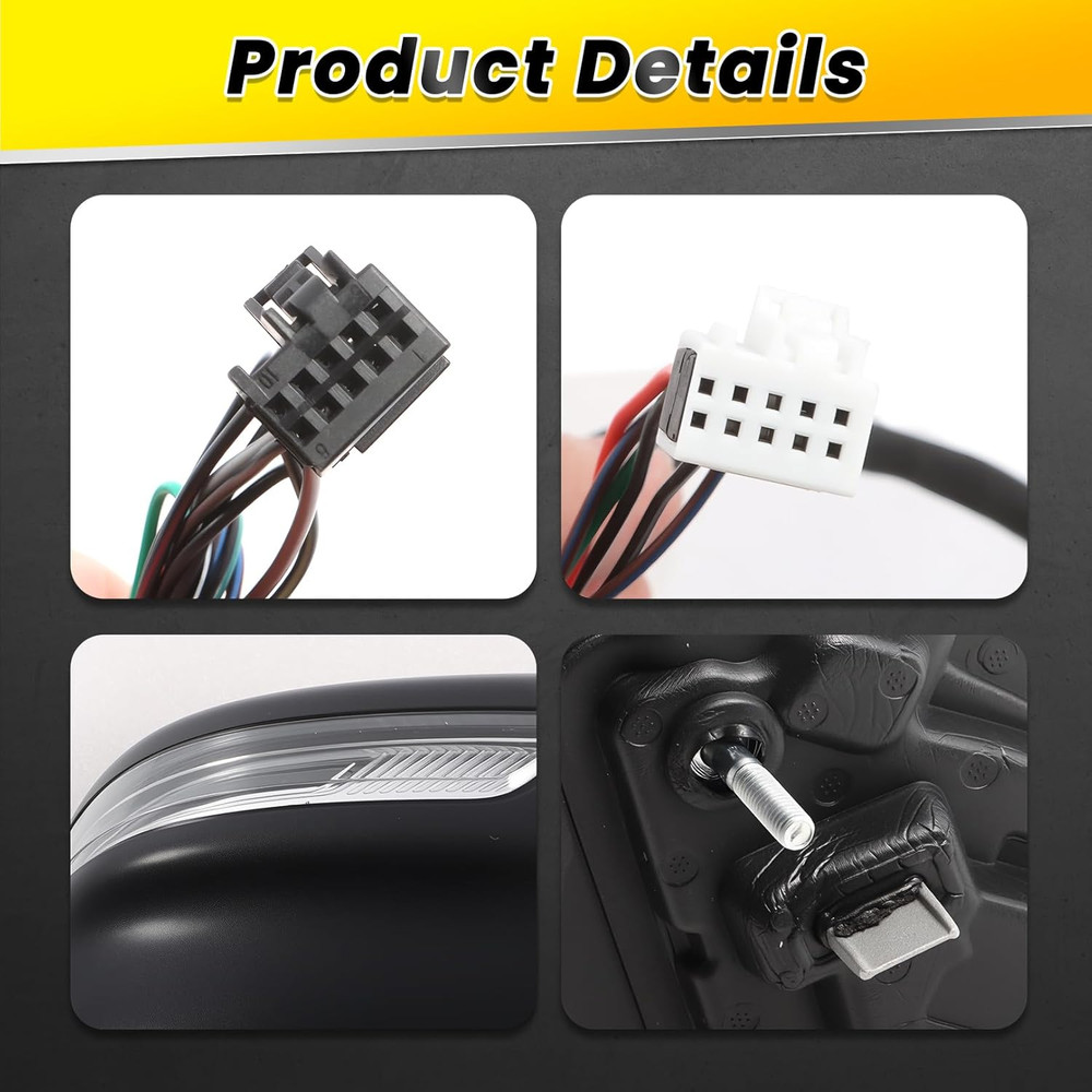 Left Driver Side Mirror Assembly Compatible with Ram 1500 2019-2025 Power Foldin