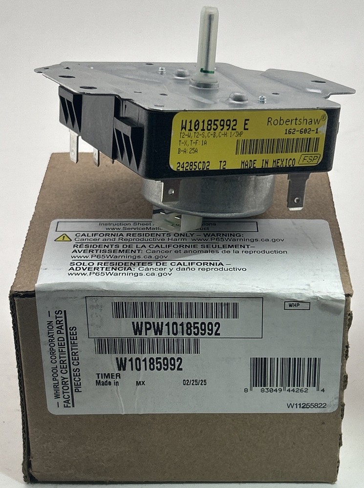 New Genuine OEM Whirlpool Dryer Timer WPW10185992
