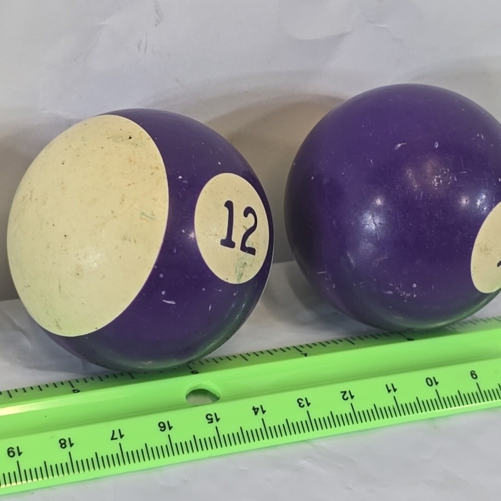 8 Vintage Replacement Pool Billard Balls 2 1/4" Diameter Vertical Stripes