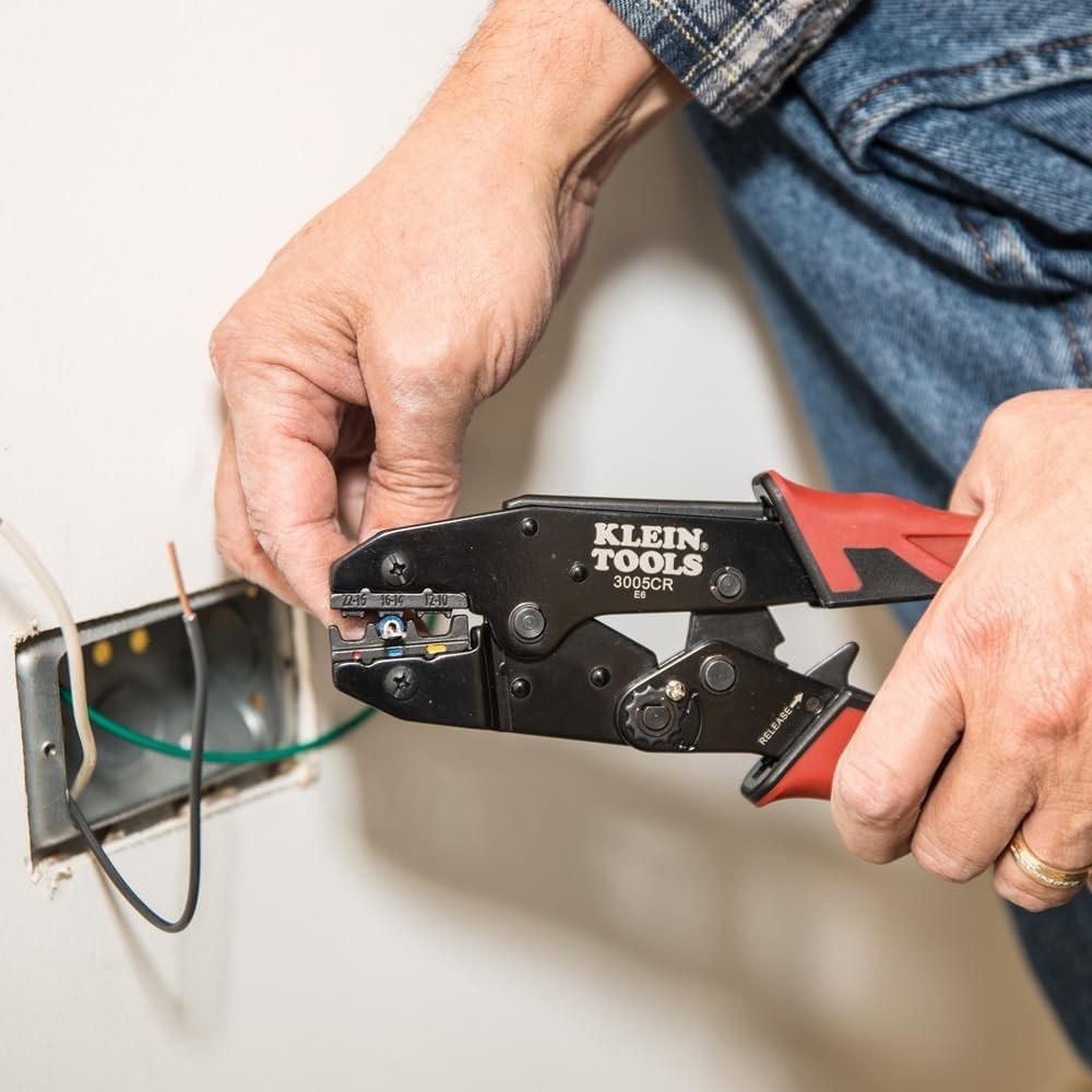 Versatile Electrical Tool Kit: Automatic Wire Stripper & Ratcheting Crimper Duo