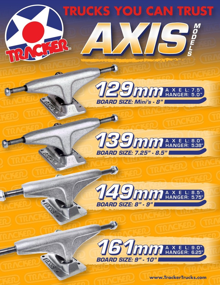 Tracker Axis 161mm Skateboard Trucks