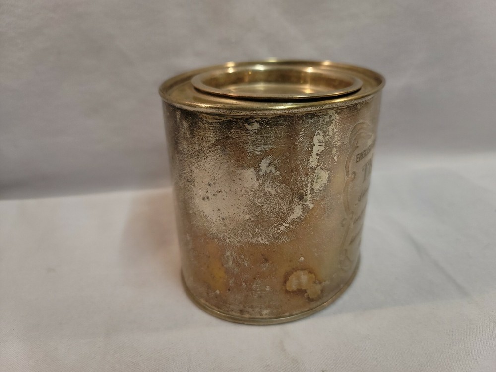 English Breakfast Tea Tin Container Silver Plated