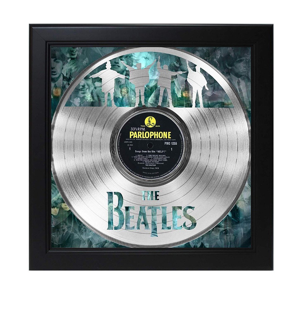 Beatles Help Laser Cut Record With Poster Art Shadowbox C3