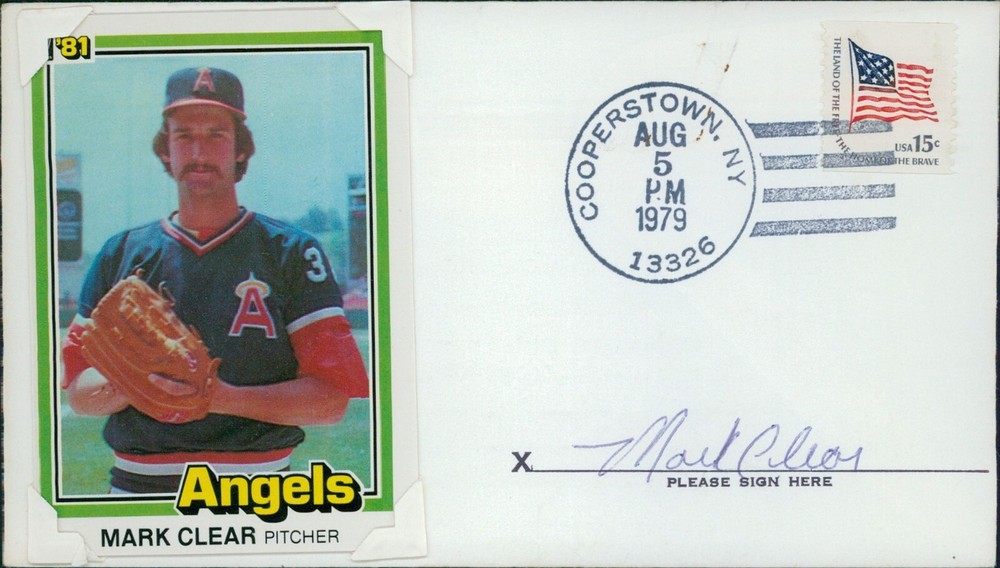 Mark Clear California Angels Signed First Day Issue Cachet JSA Authenticated