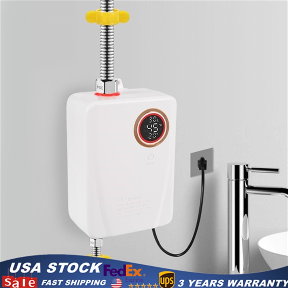 Electric Tankless Water Heater Instant Hot Shower Kitchen Heater 110V 3000W