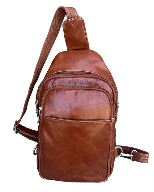 Brown Concealed Carry Sling bag / Compact Backpack