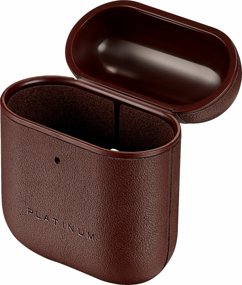 Platinum- Leather Case for Apple AirPods - Brown