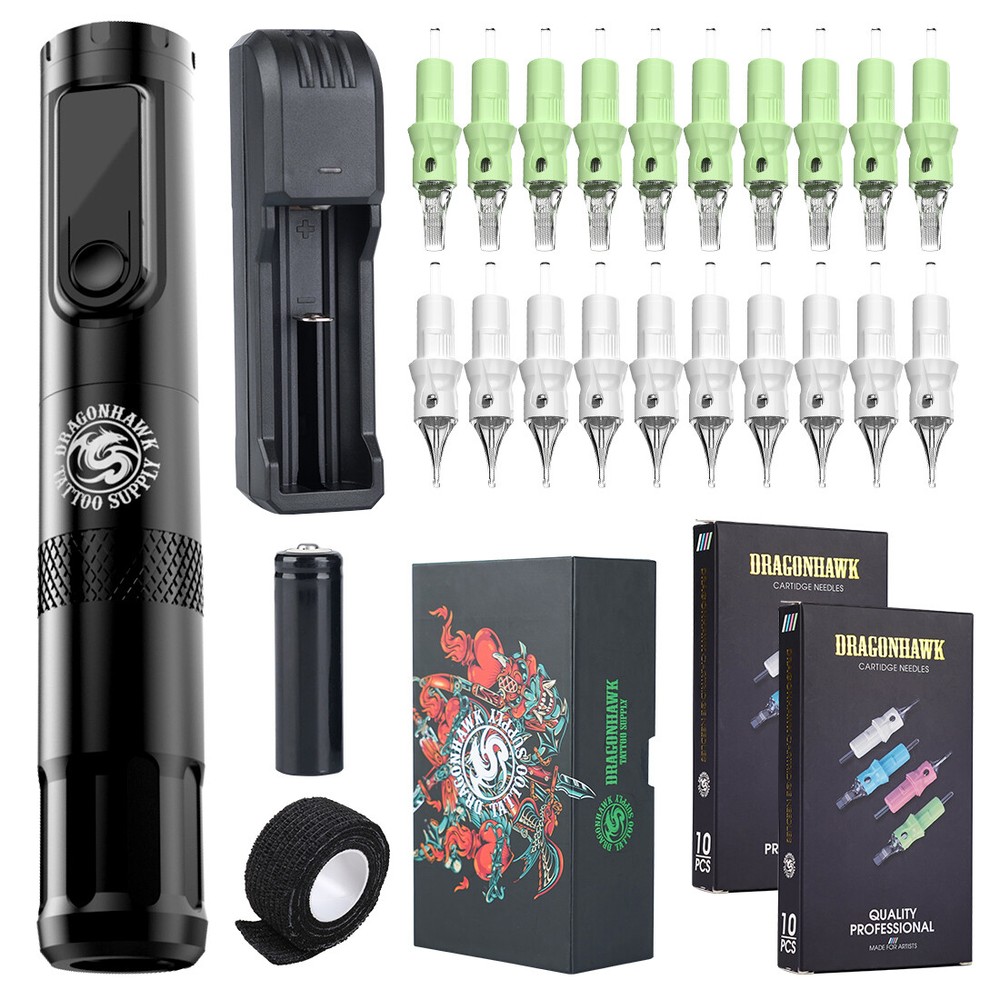 Wireless Coreless Motor Rotary Tattoo Pen Permanent Makeup Machine Needles Kit