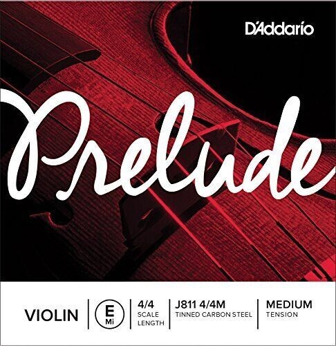 5-Pack D'Addario Prelude Violin Single E String, 4/4 Scale, Medium Tension
