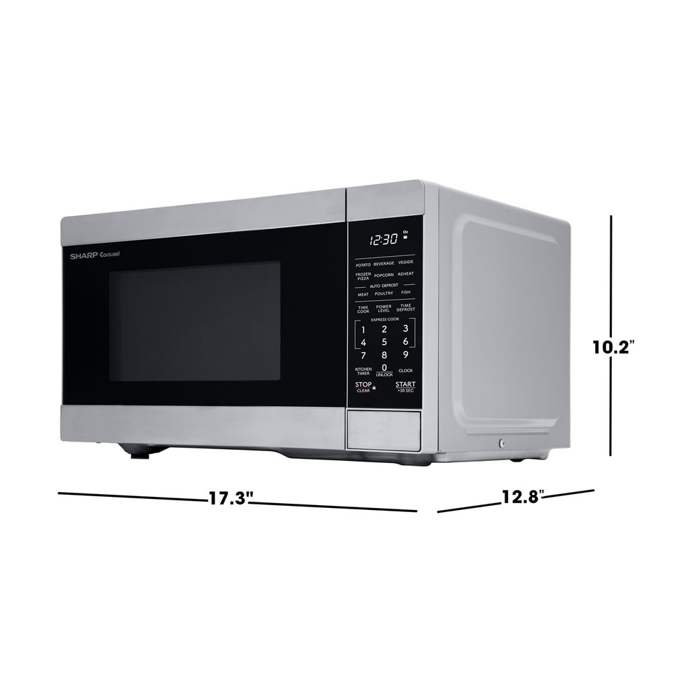 SHARP Compact Countertop Microwave Oven with Removable 10" Carousel Turntable