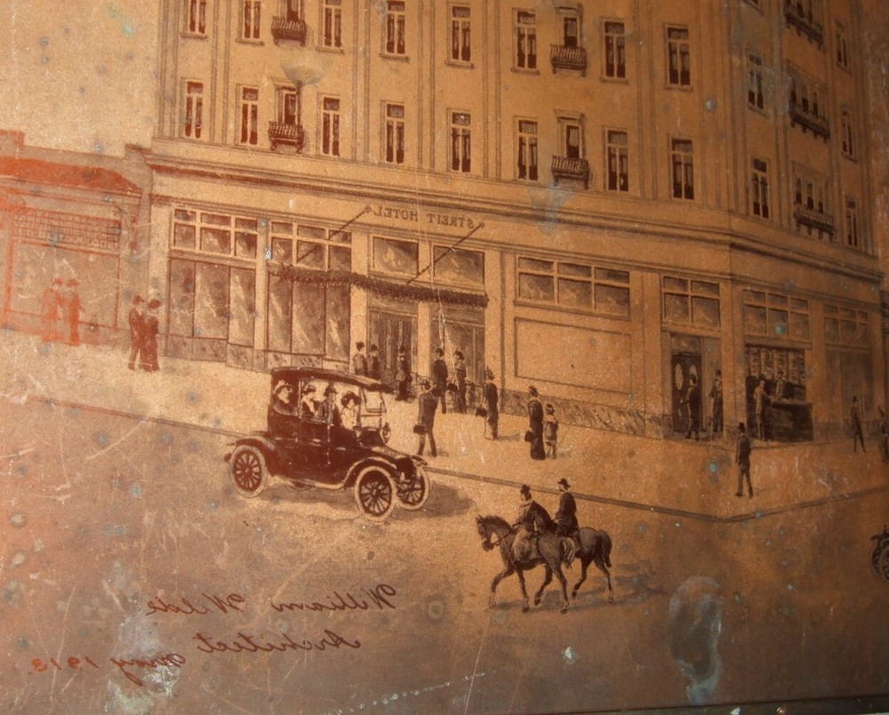Architectural Copper Engraving Artist Signed 1918 Building