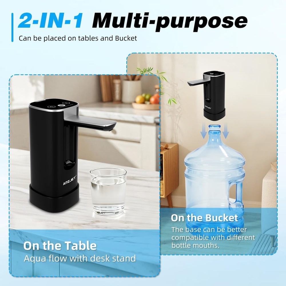 Water Dispenser for 5 Gallon Bottle with Digital Display, 4 Dispense Modes, P...
