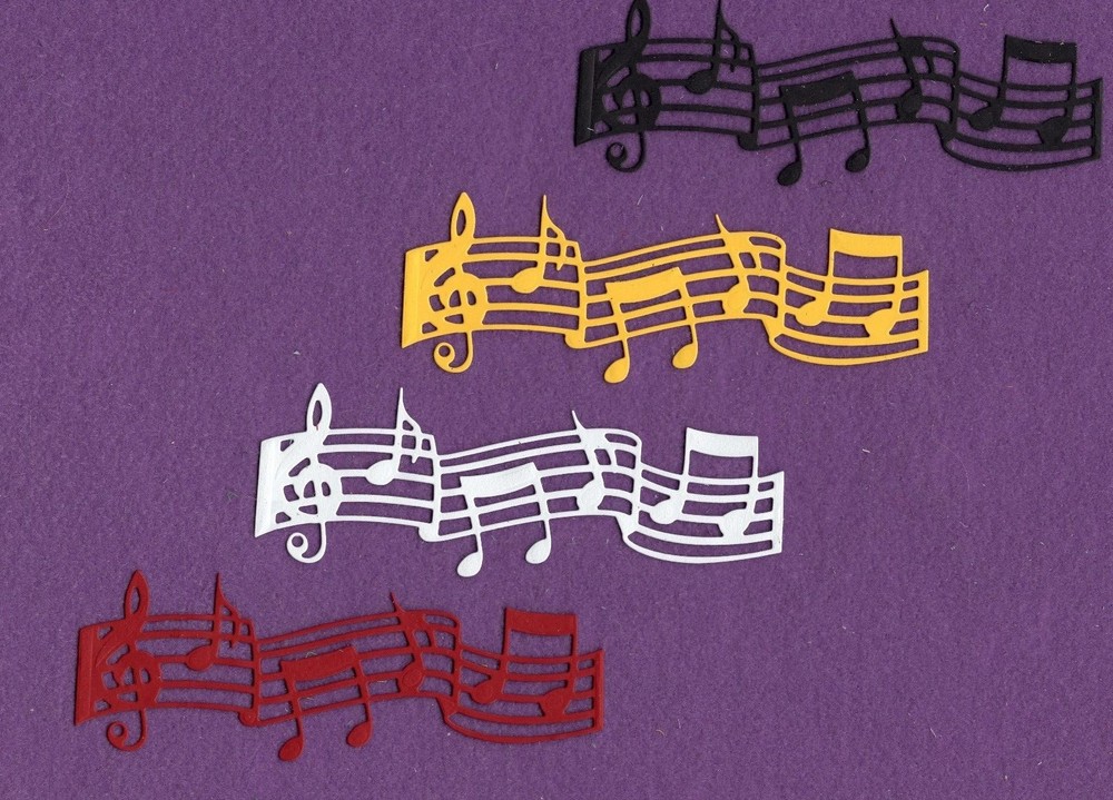 MUSIC NOTES 5 die cuts scrapbook cards