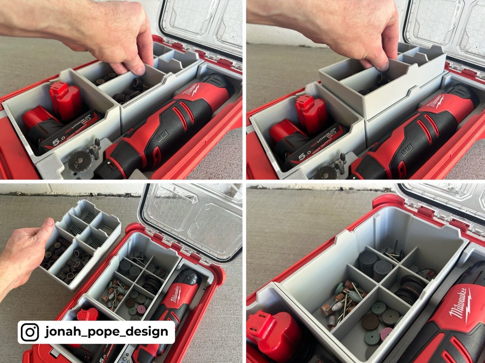 M12 Brushless Rotary Dremel Tool Insert For Milwaukee Packout (Insert Only)