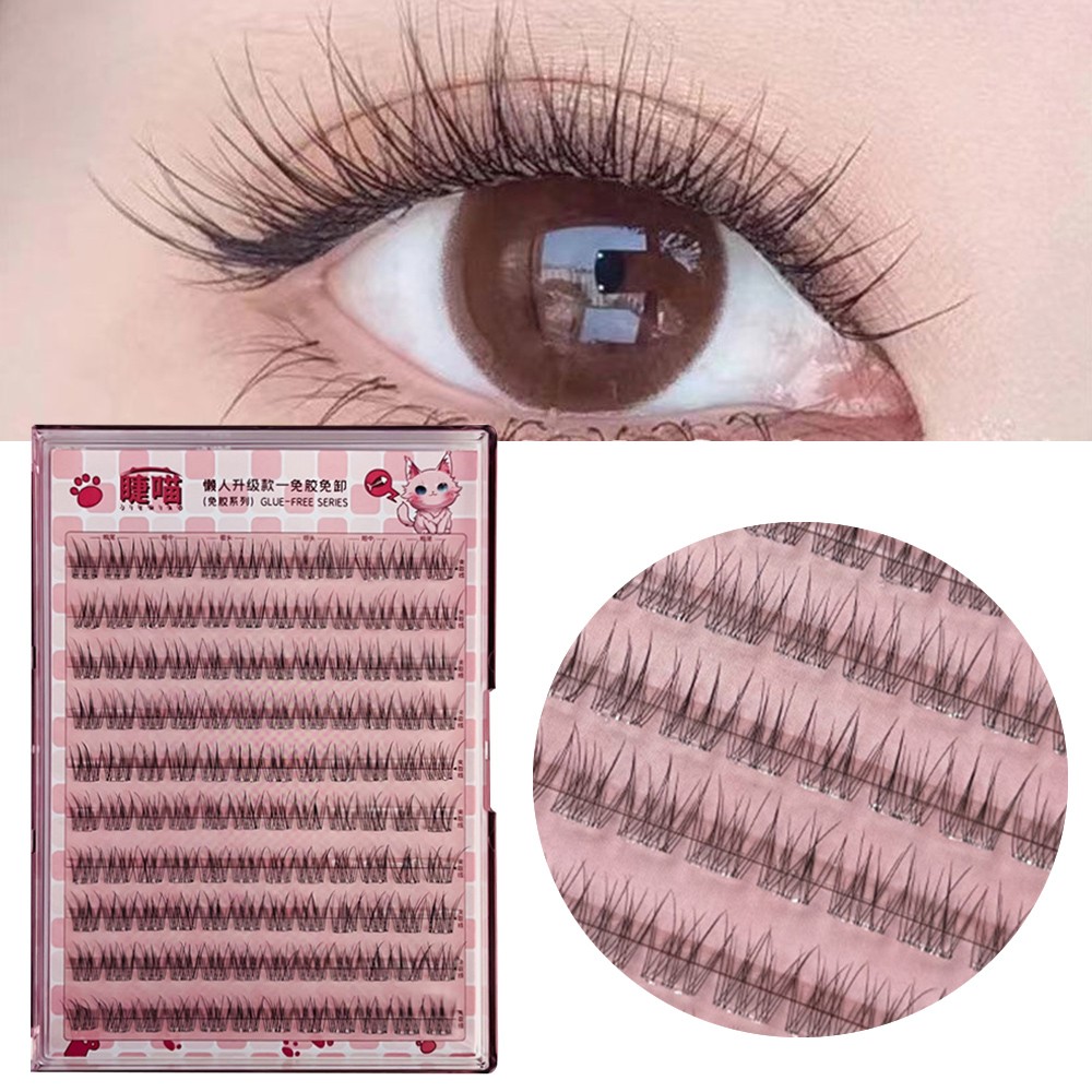 Segmented False Eyelashes Eyelash Extension Self Adhesive No Stalk Band ☾ ๑