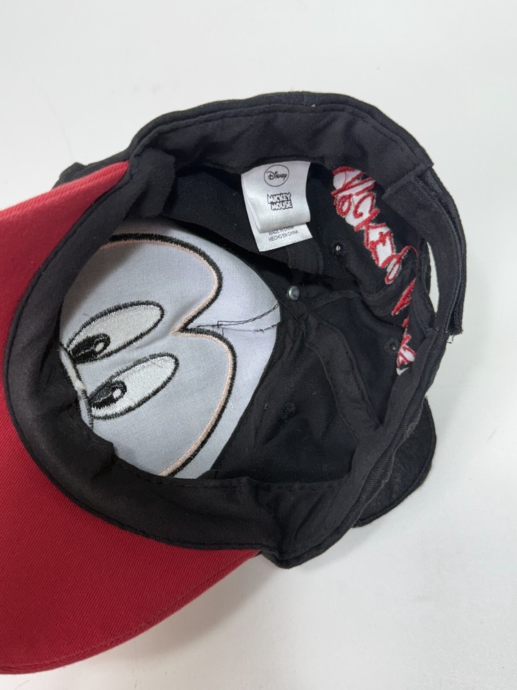 Disney Mickey Mouse Kids One Size Black Beige Adjustable Strapback Hat/Cap