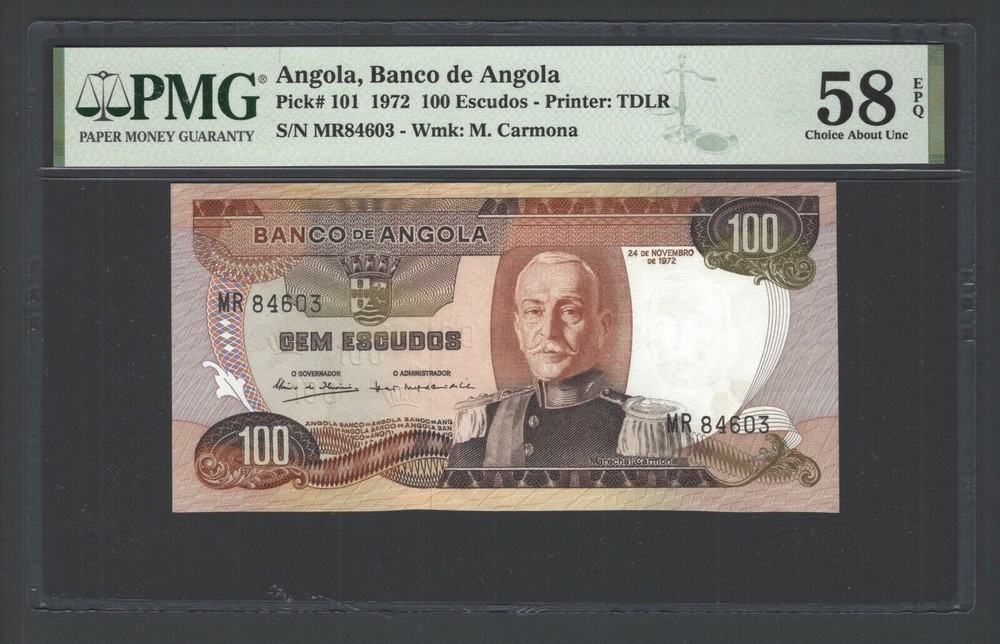 Angola 100 Escudos 1972 P101 About Uncirculated