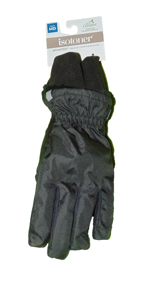 Isotoner Black Smartdri Gloves Medium Men New