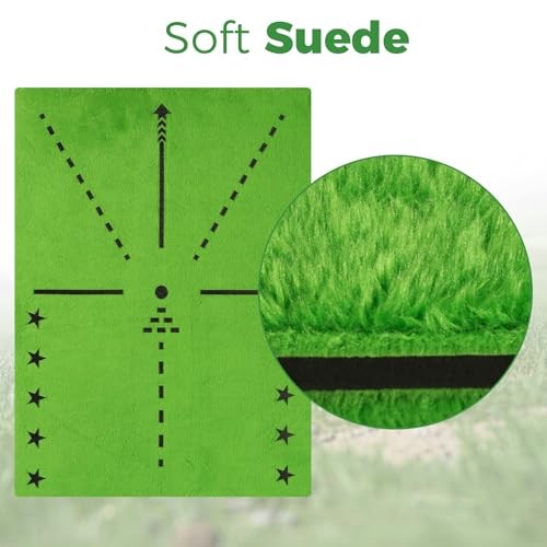 Golf Hitting Mats for Swing Path Feedback Reusable Anti-Slip Rubber Backing