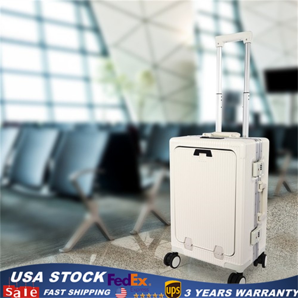 20" Front Opening Suitcase Boarding Cabin Suitcase Trolley Board Case Hard Shell