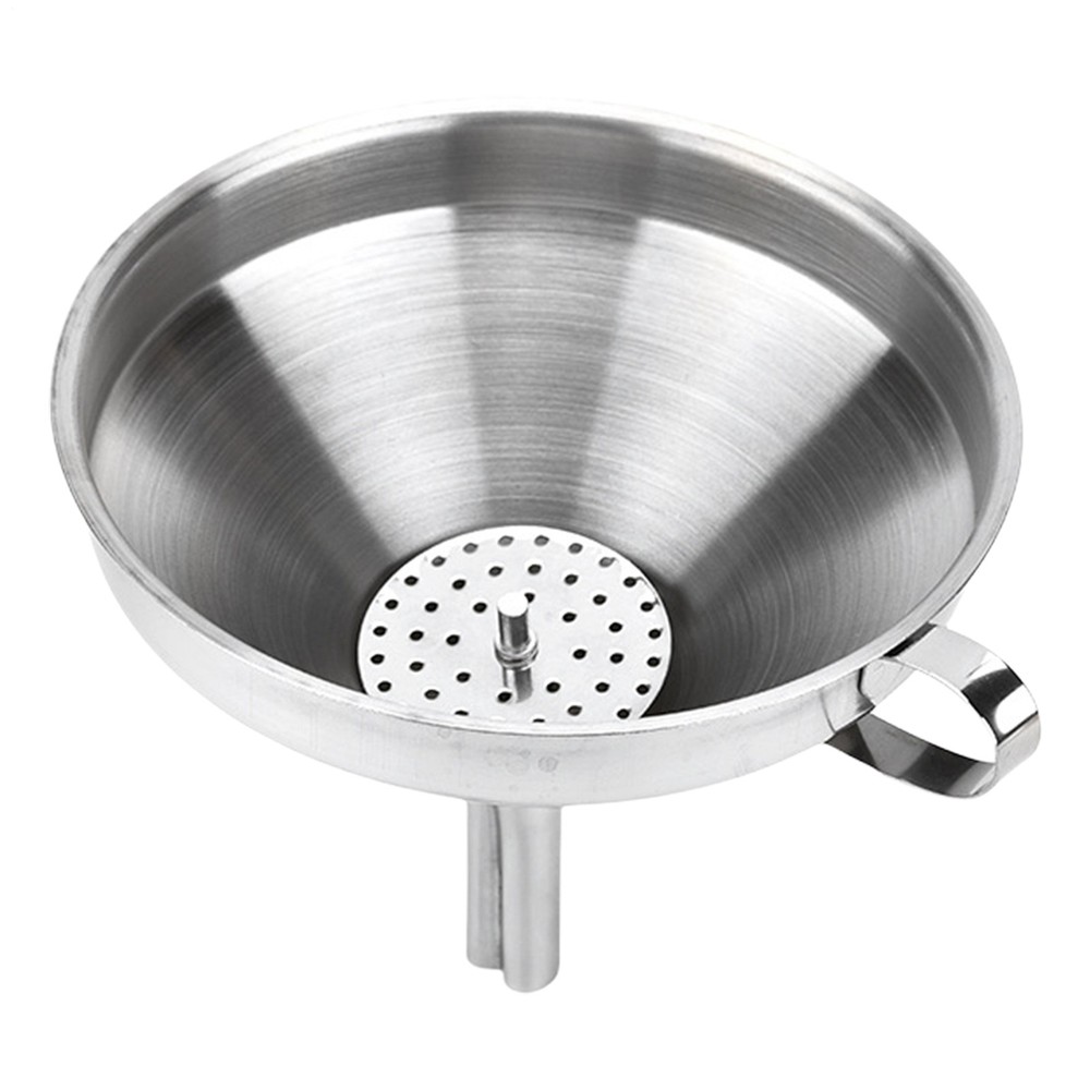 Stainless Steel Funnel with Strainer Kitchen Funnel With Handle and Filter